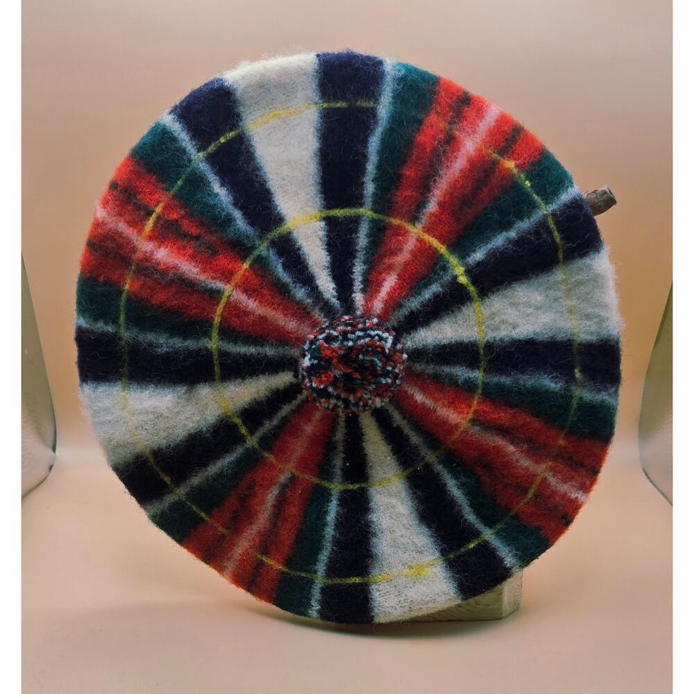 Vintage Dress Stewart Scottish Plaid Wool Beret Pre-loved